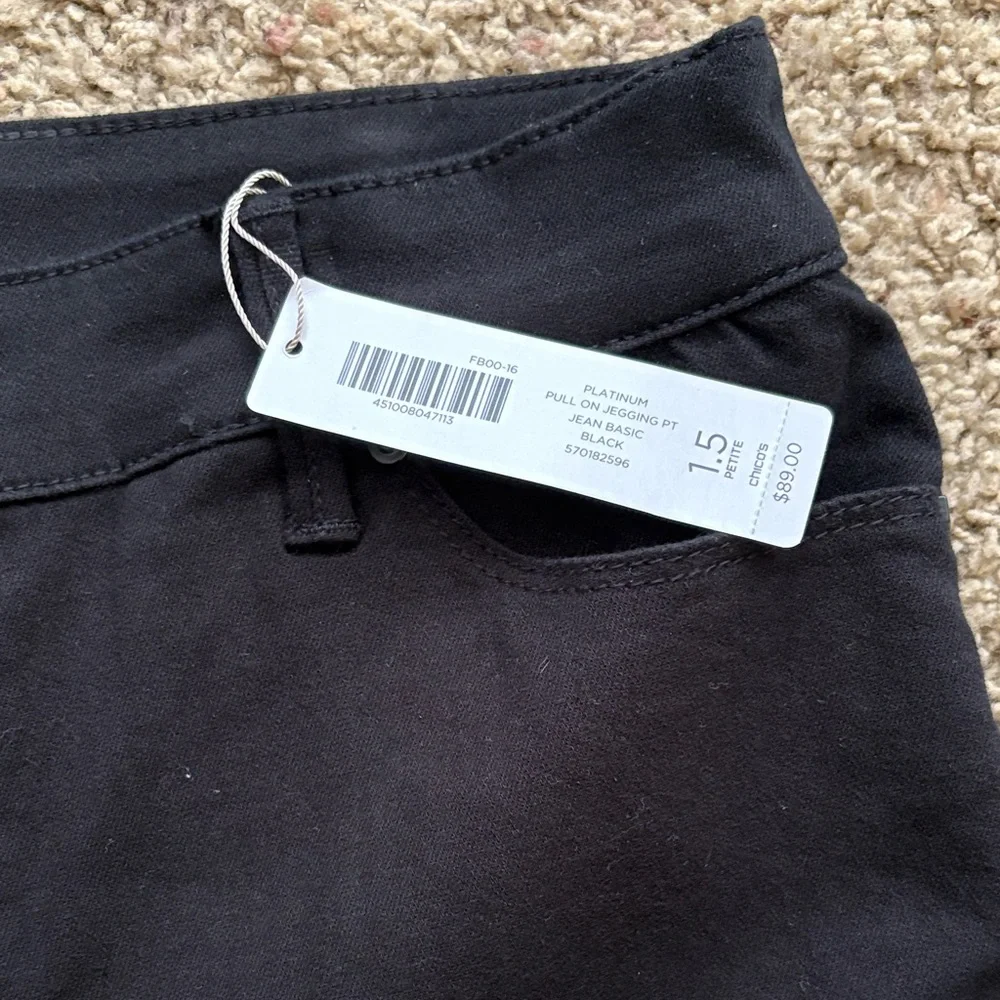 Chico’s Platinum Pull On Jegging Black Jean 1.5 Petite - Picture 2 of 6